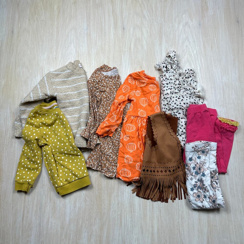 8 Piece Bundle Lot Cat & Jack Carters Old Navy Boho Fall Floral Casual Fringe 3T